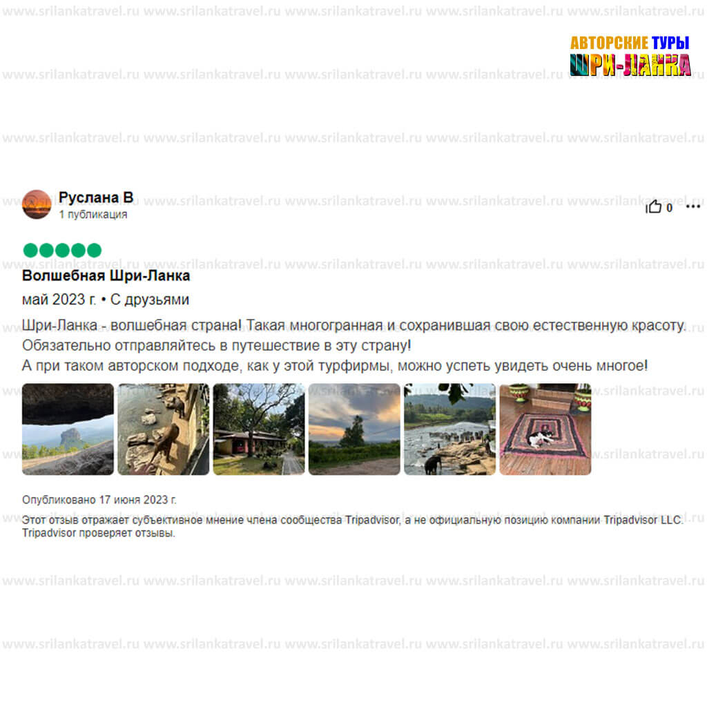 довольные клиенты - Туры по Шри-Ланке